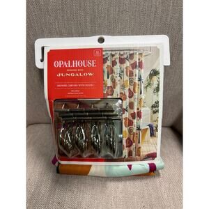 NWT-New Opalhouse Jungalow Abstract Pattern Twill Fabric Shower Curtain Bundle